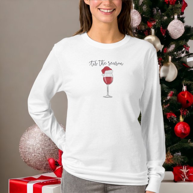 T-shirt C'est la saison Santa Hat Vacances de vin (Créateur téléchargé)