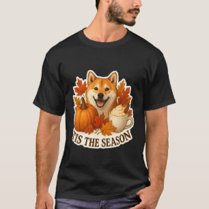 T-shirt C'est la saison Shiba Inu Chien automne Pumpkin S