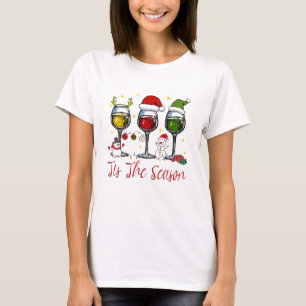 T-shirt C'Est La Saison Vin De Noël Boire