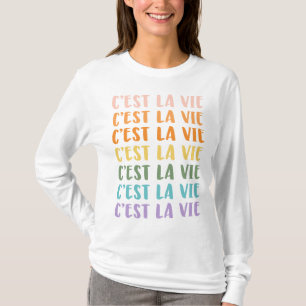 T-shirt C'est La Vie Discours français Pastel Rainbow