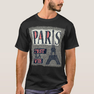 T-shirt Cest la vie Paris Eiffel Tower Love Paris French S