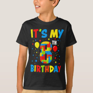 T-shirt C'est l'anniversaire de 8 ans 8 ans blocs de const