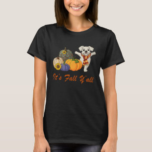T-shirt C'est l'automne à tous les Maltais jaune Chien Mal