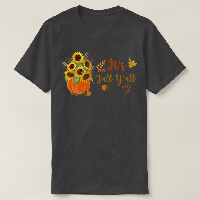 T-shirt C'est l'automne les gars Tournesols mignons Citrou (Design devant)