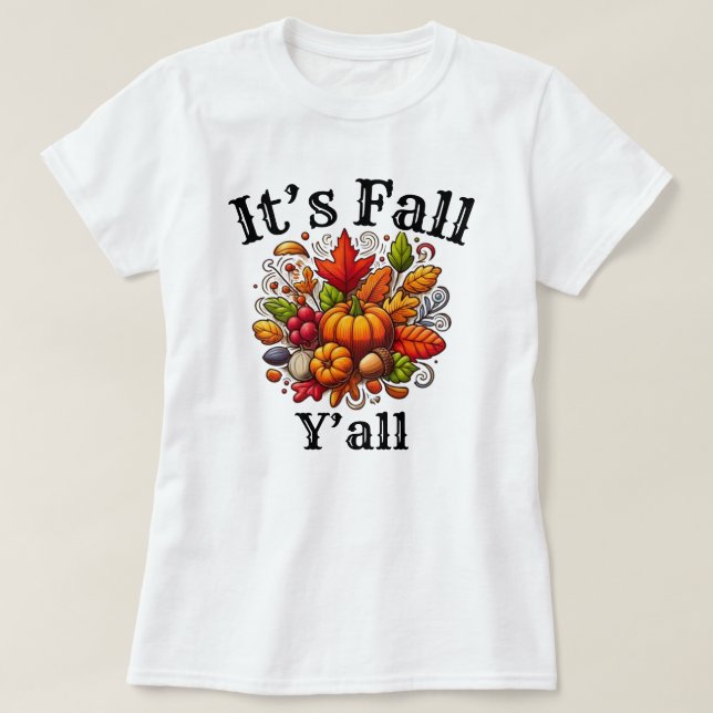 T-shirt C'est l'automne | Saison automne | Citrouille (Design devant)