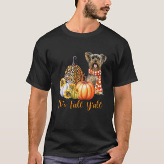 T-shirt C'est l'automne vous tous Yorkie Chien Léopard Cit
