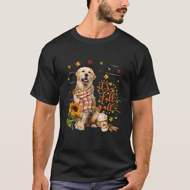 T-shirt C'est l'automne Y Tous Golden Retriever Chien Than (Devant)