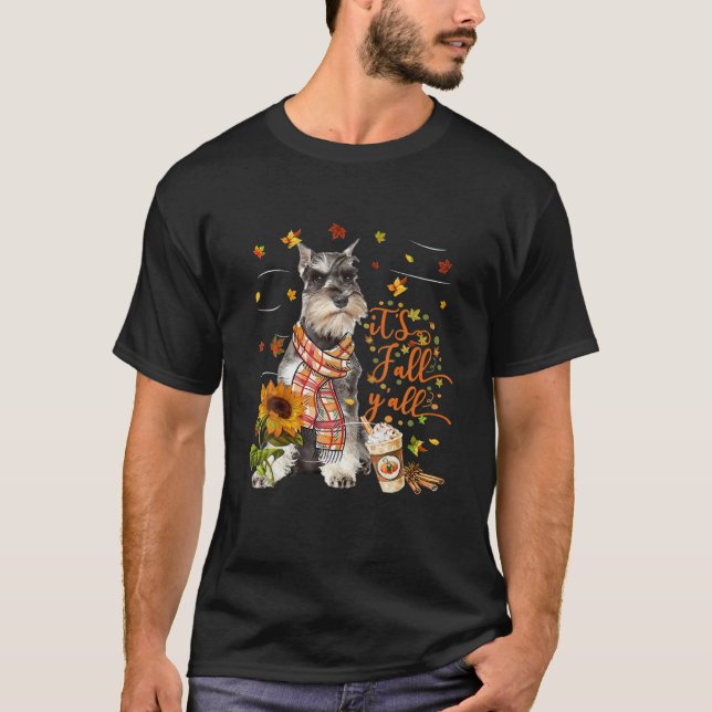 T-shirt C'est l'automne Y Tous les Schnauzer Chien miniatu (Devant)
