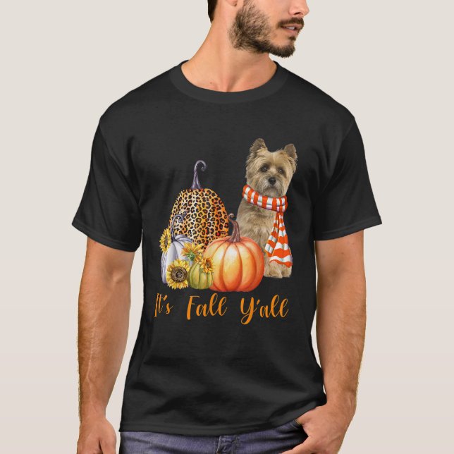 T-shirt C'est l'automne Y tout Cairn Terrier Dog Leopard C (Devant)
