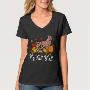 T-shirt C'est l'automne Y'all American Bully Dog Thanksgiv