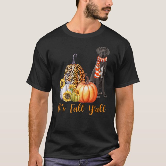 T-shirt C'est l'automne Y'all grand chien Danse Leopard Ci (Devant)