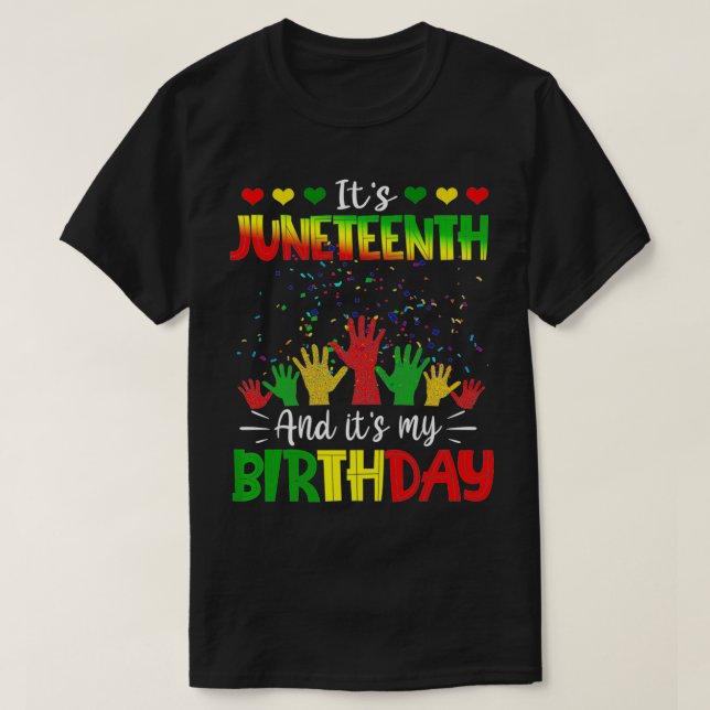 T-shirt C'est le 11 juin et mon anniversaire Africain Noir (Design devant)