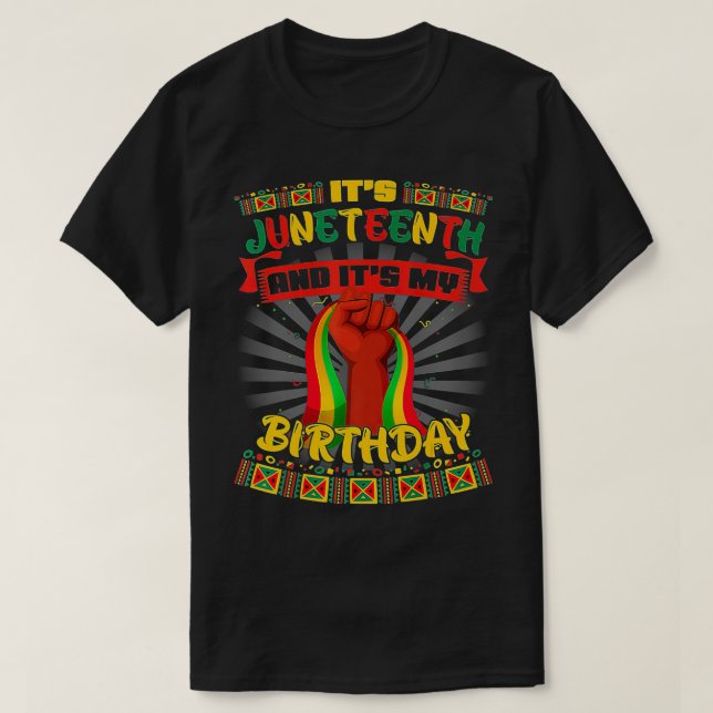 T-shirt C'est le 11 juin et mon anniversaire Africain Noir (Design devant)