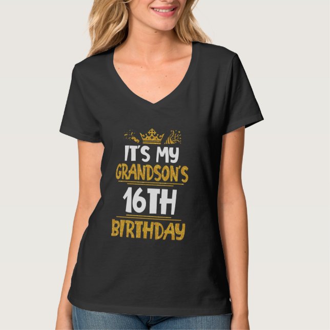 T-shirt C'est le 16e anniversaire de Mon petit-fils, Joyeu (Devant)