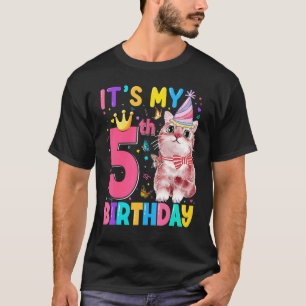 T-shirt C'est le 5ème anniversaire de mon chat Enfants 5 a