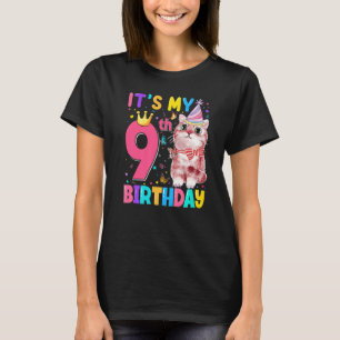 T-shirt C'est le 9ème Mon Anniversaire Chat Enfants 9 Ans