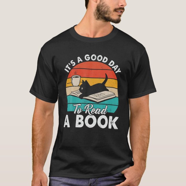 T-shirt C'est le bon jour pour lire livre Funny Library Le (Devant)