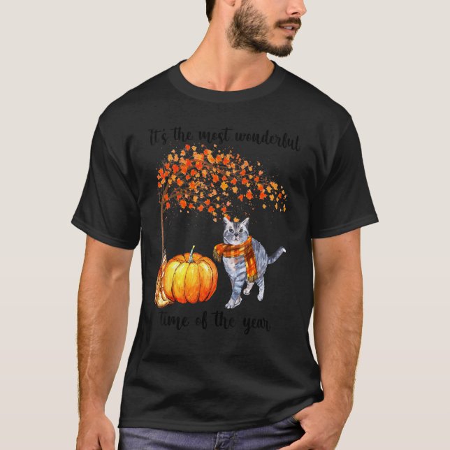 T-shirt C'est le plus merveilleux de l'automne temps Chat  (Devant)