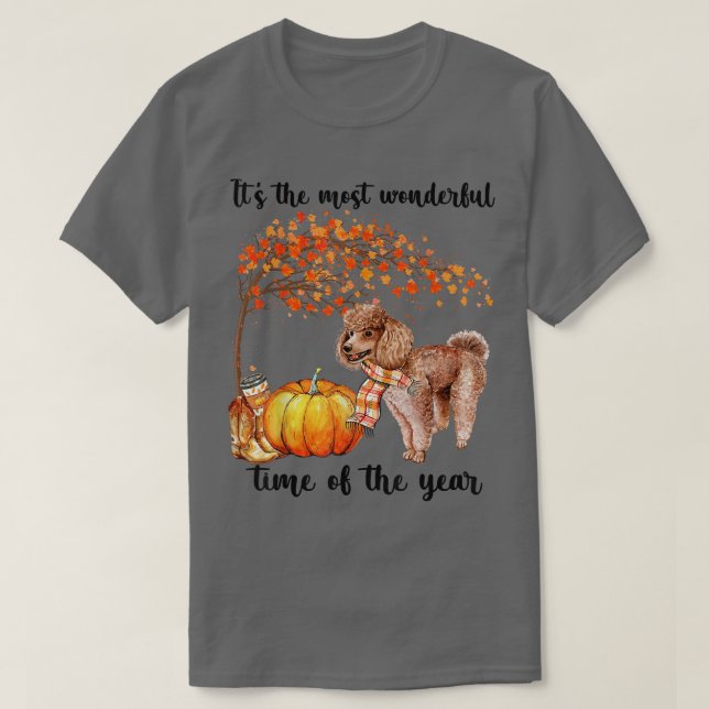 T-shirt C'Est Le Plus Merveilleux Poodle D'Automne Pu (Design devant)