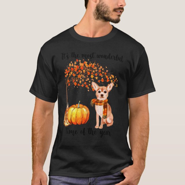T-shirt C'est le plus merveilleux temps d'automne Chihuahu (Devant)
