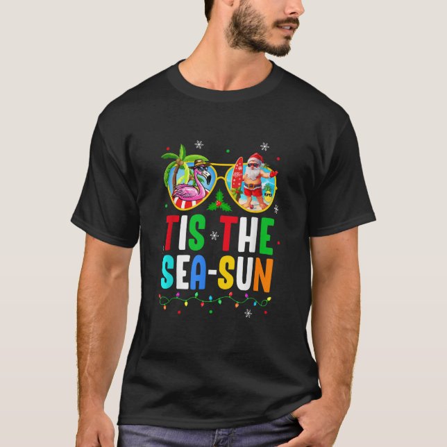 T-shirt C'Est Le Sea Sun Père Noël Beach Noël Été À Ju (Devant)