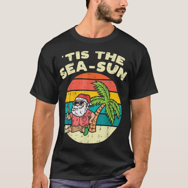 T-shirt C'Est Le Sea Sun Père Noël Beach Noël Été À Ju (Devant)