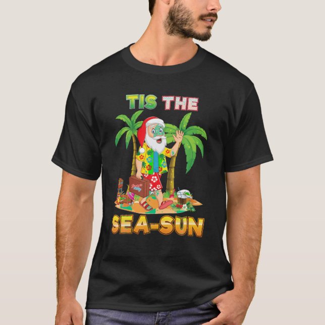 T-shirt C'Est Le Sea Sun Père Noël Beach Noël Été À Ju (Devant)