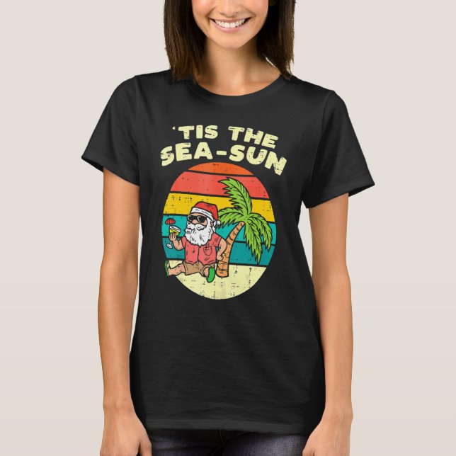 T-shirt C'Est Le Sea Sun Père Noël Beach Noël Été À Ju (Devant)