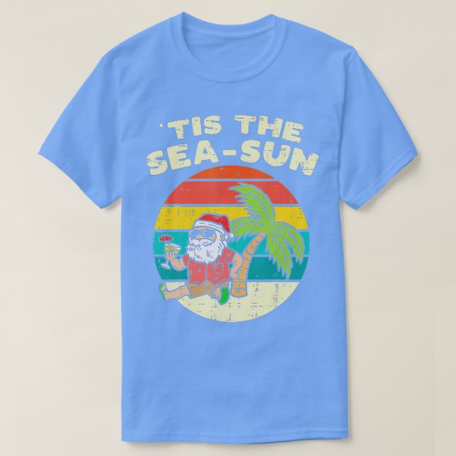T-shirt C'Est Le Sea Sun Père Noël Beach Noël Été À Ju (Design devant)