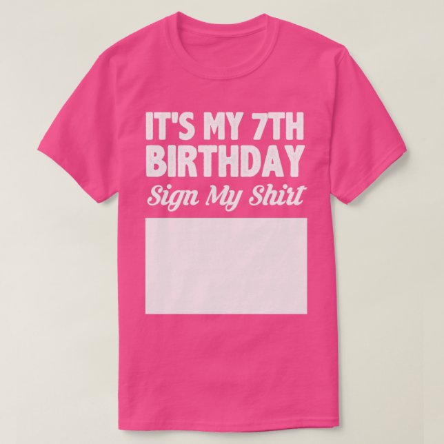 T-shirt C'est le signe de mon 7ème anniversaire ma chemise (Design devant)