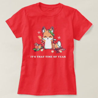 T-shirt C'EST LE TEMPS DE L'ANNÉE FÊTES DE renard