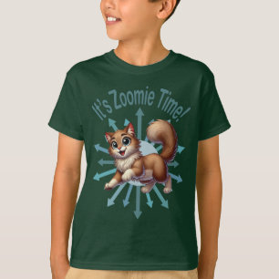 T-shirt C'est le temps de Zoomie Chat brun et blanc mignon