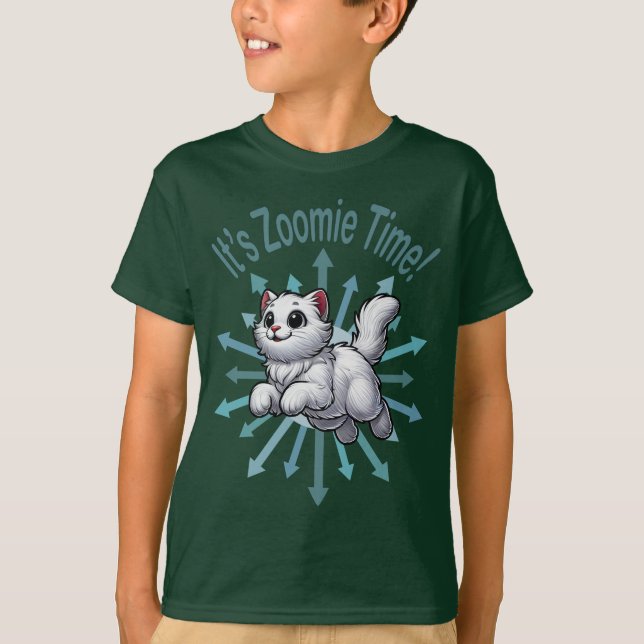 T-shirt C'est le temps Zoomie Chat Blanc (Devant)