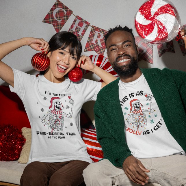 T-shirt C'est le vin le plus délirant du temps Skeleton (Créateur téléchargé)