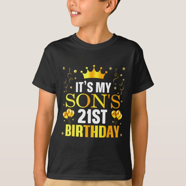 T-shirt C'est les 21 ans de mon fils Joyeux Anniversaire 2 (Devant)