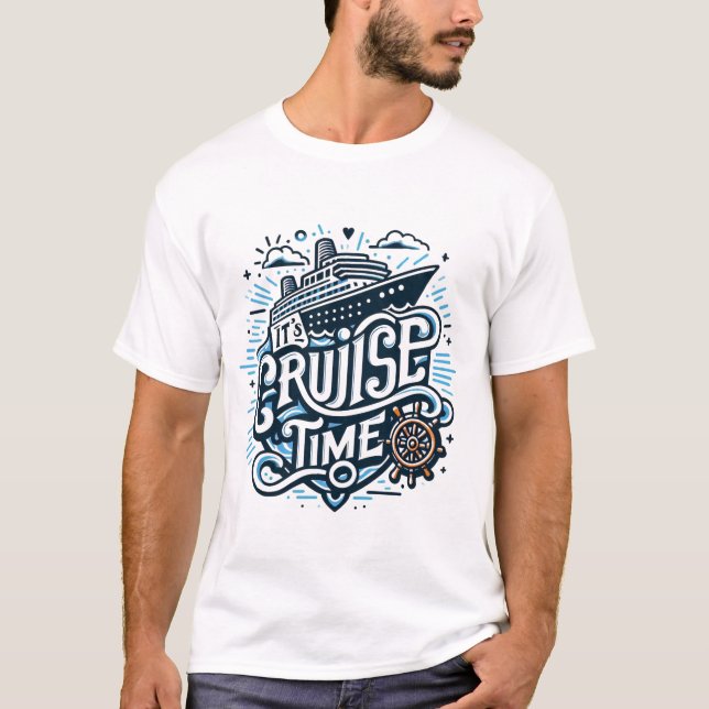 T-shirt C'est l'heure de la croisière - Retro Nautical Vac (Devant)