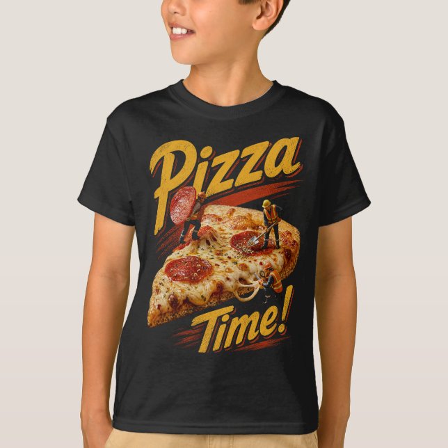 T-shirt C'est l'heure de la pizza ! (Devant)