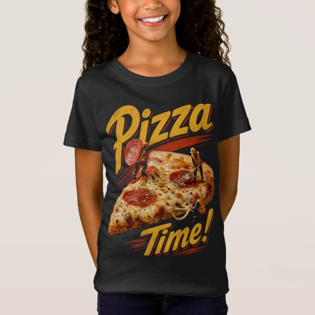 T-Shirt C'est l'heure de la pizza ! (Devant)