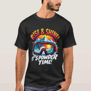 T-shirt C'est l'heure de la poudre Lunettes de ski Ski Mon