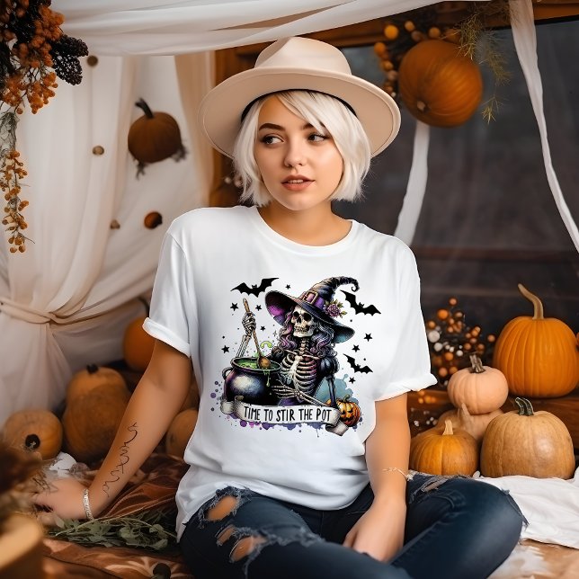 T-shirt C'est l'heure de remuer le chaudron Halloween (Créateur téléchargé)