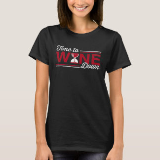 T-shirt C'est l'heure de se détendre avec du vin Verre à a