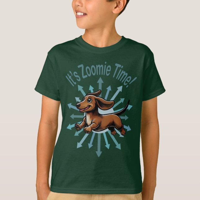 T-shirt C'est l'heure de Zoomie Dachshund (Devant)