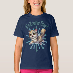 T-shirt C'est l'heure de Zoomie Mignon Chat Tricolore