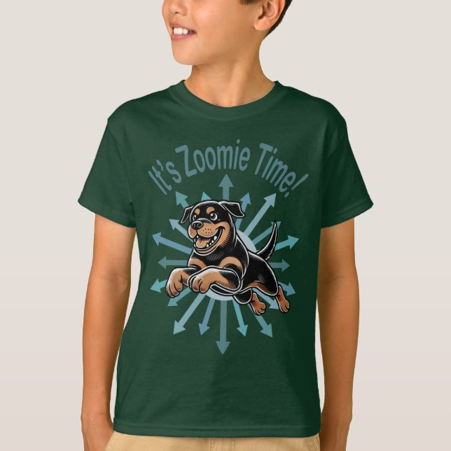T-shirt C'est l'heure de Zoomie Rottweiler (Devant)