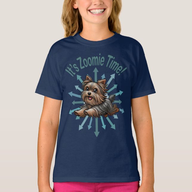 T-shirt C'est l'heure des Zoomies Yorkshire Terrier (Devant)