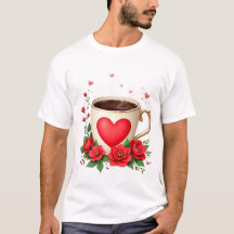 C'est l'heure du café avec une tasse et des cœurs