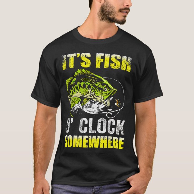 T-shirt C'est l'heure du poisson quelque part drôle de pêc (Devant)