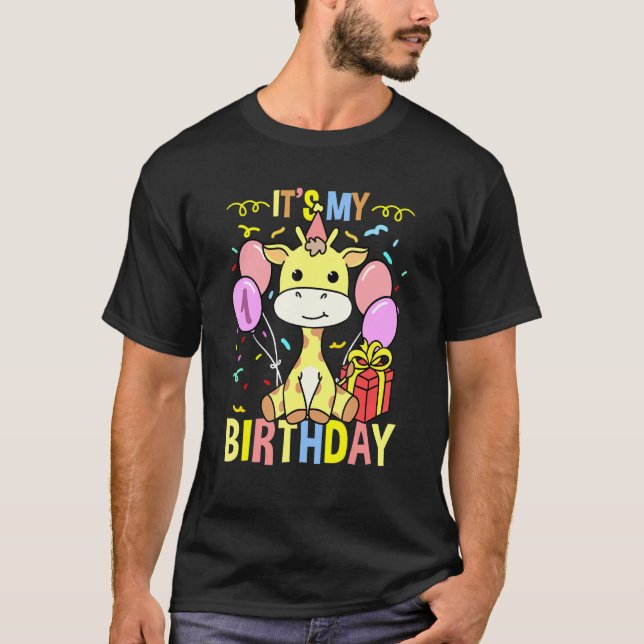 T-shirt C'est ma 1ère Giraffe d'anniversaire (Devant)