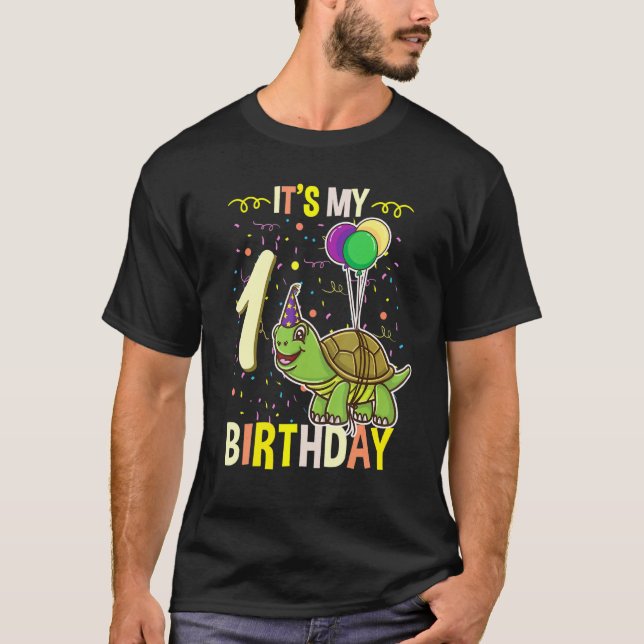 T-shirt C'est ma 1ère tortue d'anniversaire (Devant)