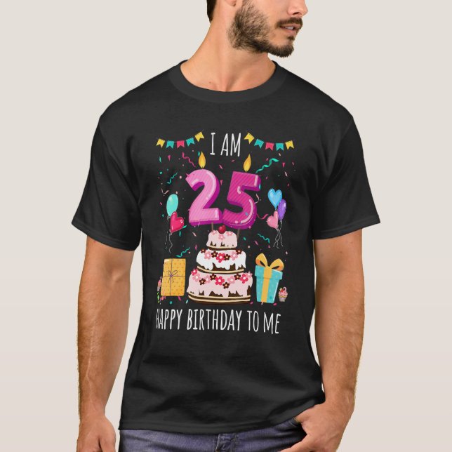 T-shirt C'est ma 25e bougie de gâteau de 25 ans (Devant)